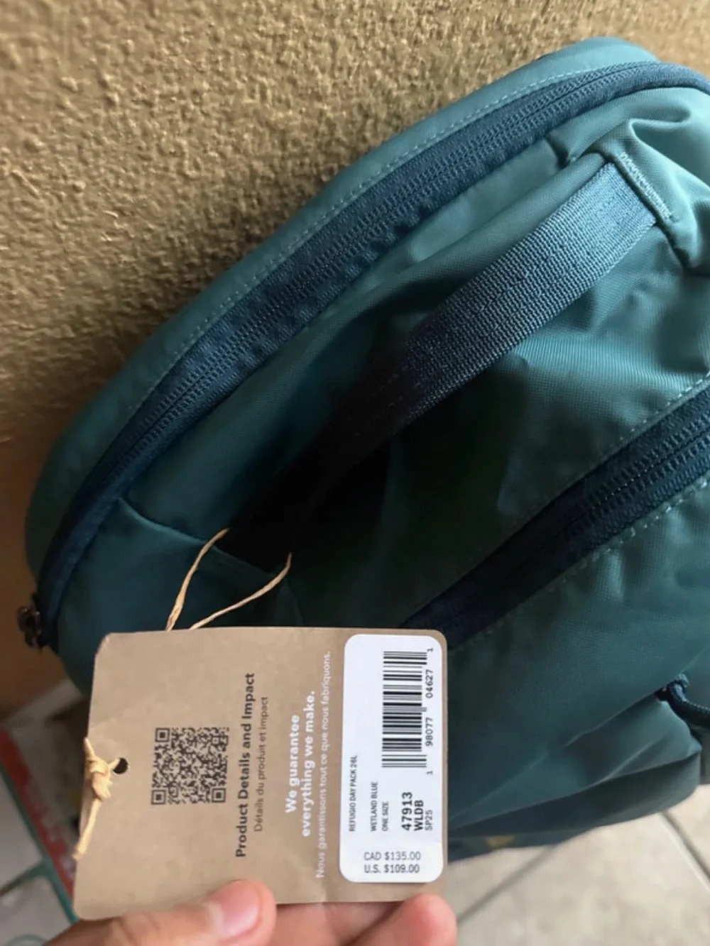 Patagonia Teal and Pink Men's Backpack with Yellow Logo Accent